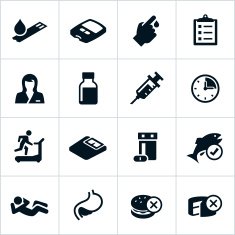 Black Diabetes Icons