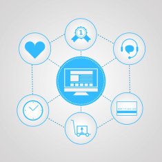 Flat vector icons for internet sales