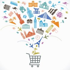 Concept of travel shop