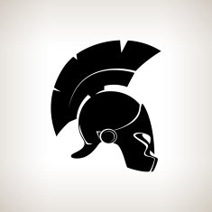 Silhouette helmet on a light background vector illustration