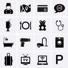 Hotel Services and Facilities Icons Set 1 N2