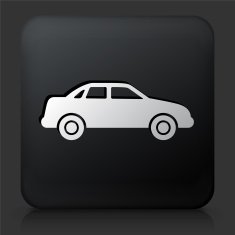 Black Square Button with Carcass of the Car