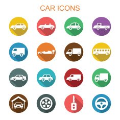 car long shadow icons