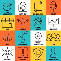 Set of linear internet service icons - part 2