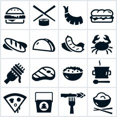 Black Food Type Icons