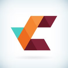 Modern letter C icon flat design element template