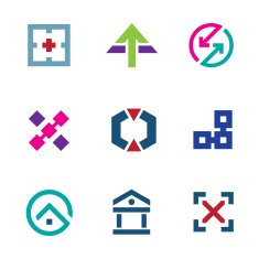Navigation positioning menu bar startup business logo flexible icon set