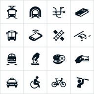 Black Public Transit Icons