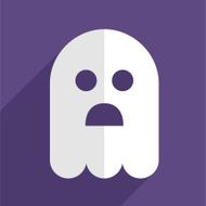 Halloween ghost flat icon badge