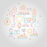 line icon in travel symbol and tourism sign vector illustration
