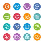 Shopping and Shipping Icons - Circle Line Series