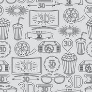 Seamless pattern of movie elements and cinema icons N5