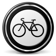 bicycle icon with metal ring