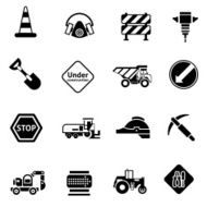 Road Repair Icons Black