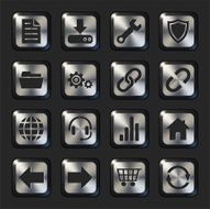 Website and internet metal buttons set 1