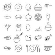 food icons set illustration