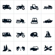Black Recreational Vehicle Icons