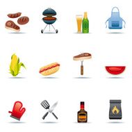 Icon Set Barbecue Grill N2