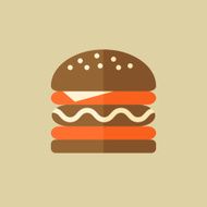 Hamburger Food Flat Icon