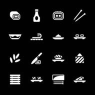 Set icons of sushi