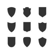 Shield frames simple icons set