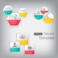 Vector 3d paper hexagon elements for infographic