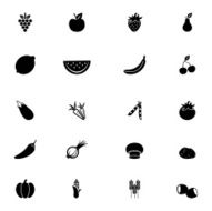 Fruit and vegetables icons set