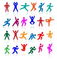 Active lifestyle people and vitality vector icon set N3