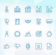 20 Trendy Thin Icons for web and mobile Set 22