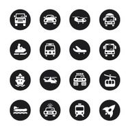 Transportation Icons Set 2 - Black Circle Series