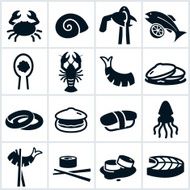 Black Seafood Icons N2