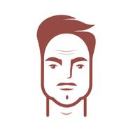 simple portrait of a man with receding hairline