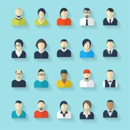 Flat avatar icons Business concept global communication Web site user