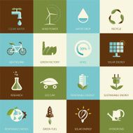 Set of flat designed ecology icons