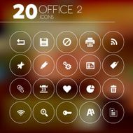 Simple thin office 2 icons N2