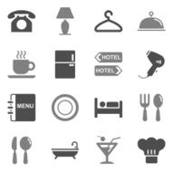 Hotel Icons Set 1 Gray Color N2