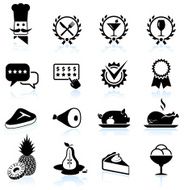 Fine restaurant dining food ratings black &amp; white icon set
