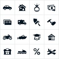 Black Types of Loans Icons N2