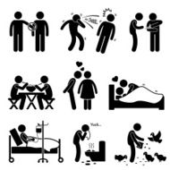 Virus Spread Diseases Transmission Infections Ways Pictogram Icons Clipart