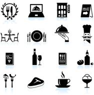 Fine restaurant dining and dinner reservations black &amp; white icons N2