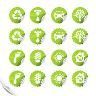 Eco sticky green labels