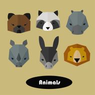 Flat animals vector set