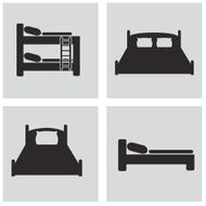 Bed icons set