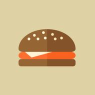 Hamburger Food Flat Icon N2