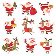 Santa Claus and Christmas reindeer Funny cartoon character