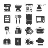 Kitchen Icons Black And White Set N2