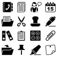 office &amp; contacts icon set II black N2