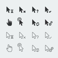 Cursors vector icons set