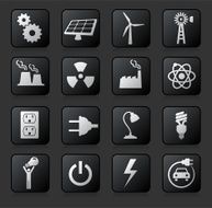 Modern Energy 16 Black and White Button Set