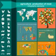 Agriculture animal husbandry infographics Vector illustrations